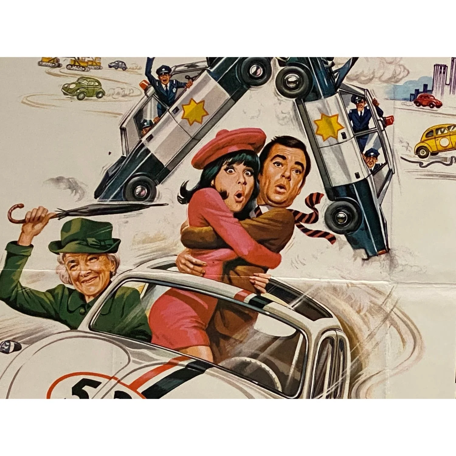 Herbie Rides Again 1976 Re-release UK Quad 30 x 40 - Original